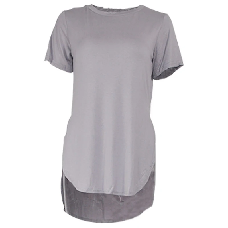 Title 8, Blusa Feminina Manga Curta Fenda Irregular Slim...