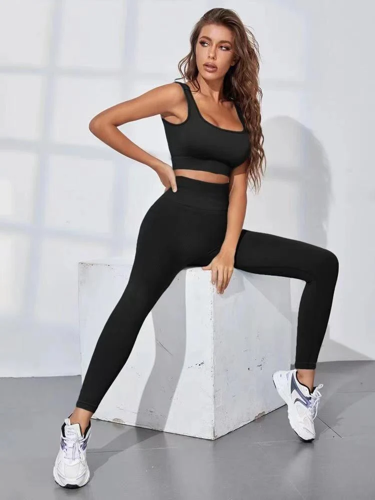 European and American knitted thread seamless brassiere trousers 2-piece suit, offering comfort and a stylish fit. — photo 6