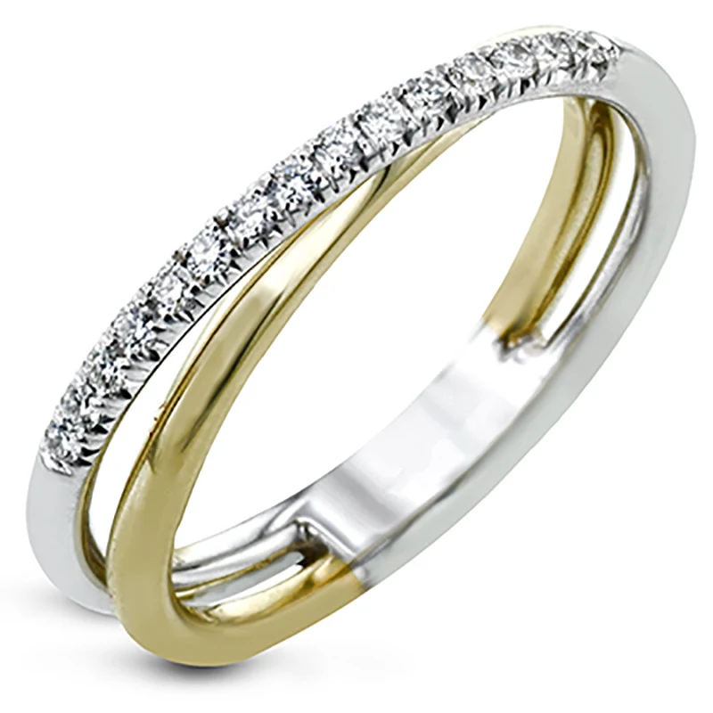 Anel Feminino Moda Simples Bicolor Cobre Prata Joia Elegante Acessório Diário Presente Perfeito Design Minimalista — foto 2