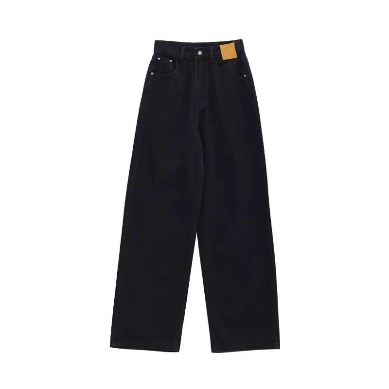 Title 2, Black Oversized Jeans for Women, High Waist, Wi...