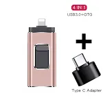 Pen Drive Multifuncional para Celular Quatro em Um Metal Armazenamento e Transferência de Dados Simplificados Ideal para Fotos e Arquivos Compatível com Smartphones. — foto 2