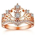 Anel de coroa feminino, joia de noivado elegante, presente perfeito, design sofisticado, aço inoxidável durável, ideal para mulheres. — foto 3
