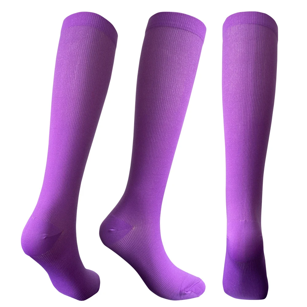 Title 6, Solid Color Sports Compression Stockings for Fi...