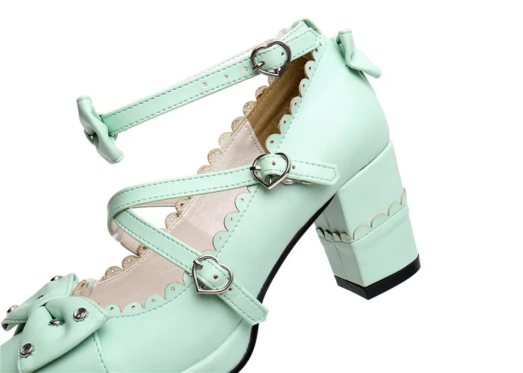 Title 9, Scarpe Sweet Lolita con tacco alto e grosso e f...