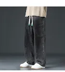 Heren Hip Hop Wide-leg Daddy Jeans, losse pasvorm en trendy. Comfortabel en ideaal voor een relaxte streetwear look. Perfect voor de straat. — foto 7