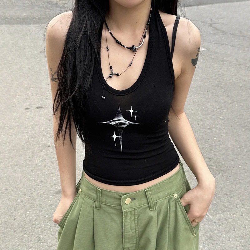 Title 2, Hot Girl Slim-fit Contrast Colors Short Vest