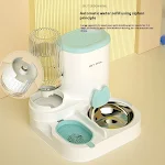 Automatic Cat Bowl with Integrated Water Fountain Double Stainless Steel Bowls, Provides Fresh Food & Water, Convenient — photo 3