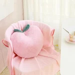 Manta de Coral Fleece com Estampa de Coelho, Pêssego e Coração, Almofada Dupla para Meninas, Ideal para Hora do Almoço — foto 5