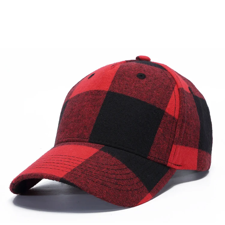 Black Red Check Peak Baseball Hat — Stylish sun protection for everyday wear, comfortable and breathable, perfect for ca — photo 3