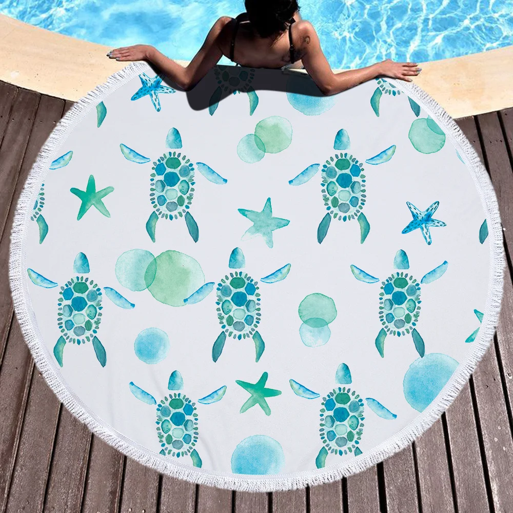 Title 1, Microfiber round beach towel yoga mat. Lightwei...