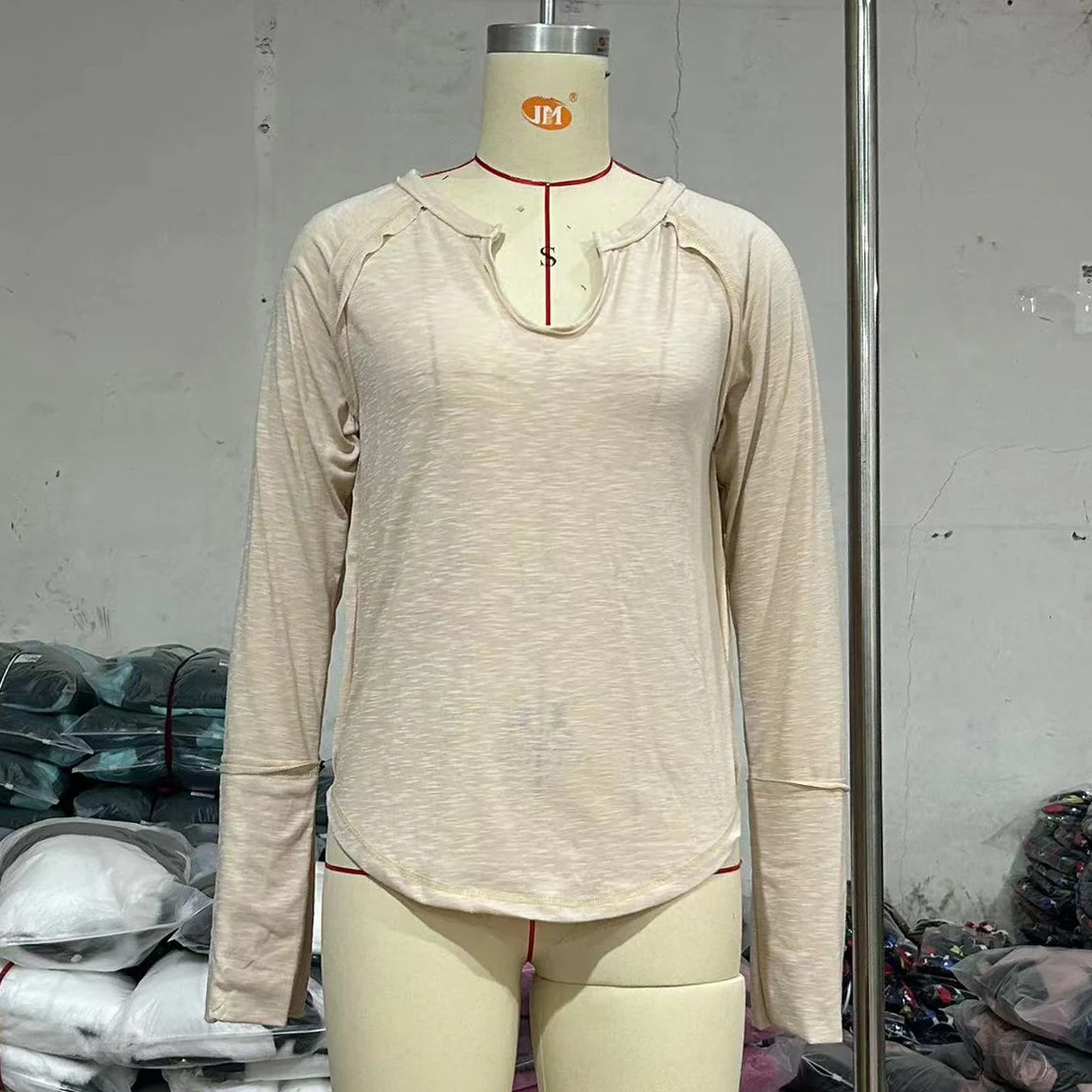 Title 6, Womens Multi-Color Long-sleeved T-shirt Loose ...