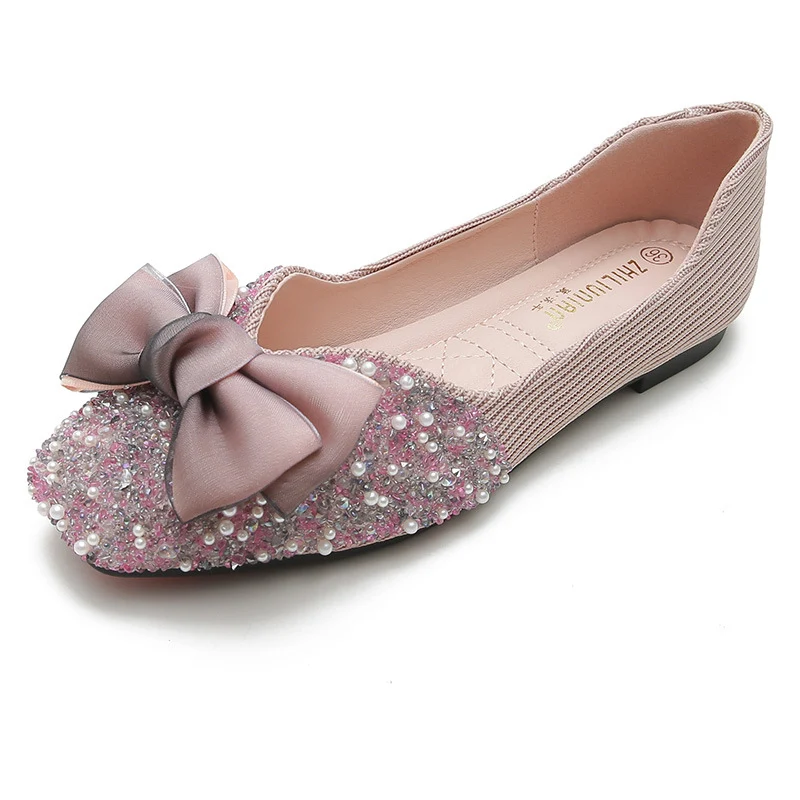 Women's Square Toe Flat Bow Shallow Mouth Shoes. Comfortable, stylish flats for everyday wear. Perfect for work or leisu — photo 2