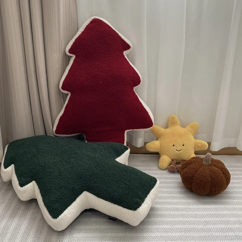 Almofada de pelúcia de árvore de Natal grande, algodão, formato de pinheiro, travesseiro lombar, decoração de casa fofa e fotos. — foto 19