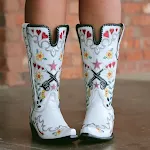 Damen Mid-calf bestickte Stiefeletten mit spitzem, quadratischem Absatz und PU-Sohle für modische Looks und optimalen Tragekomfort. — foto 3