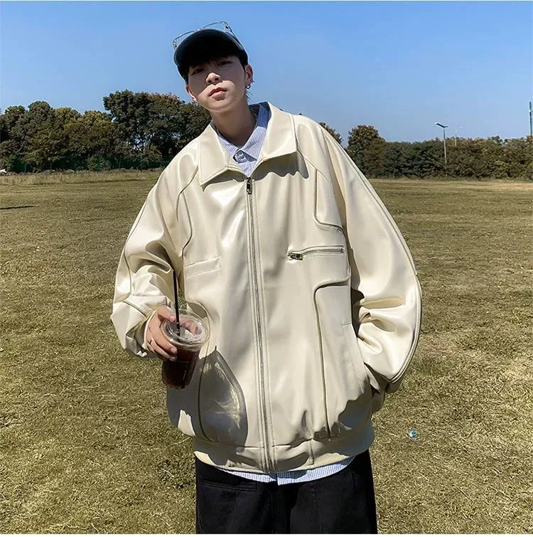 Spring And Autumn Leather Coat Men, stylish and breathable jacket for daily wear, ideal for cool weather, comfortable an — photo 13