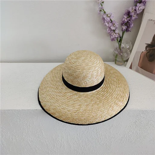 Title 3, French Hepburn Wind Big Eaves Domed Straw Hat, ...