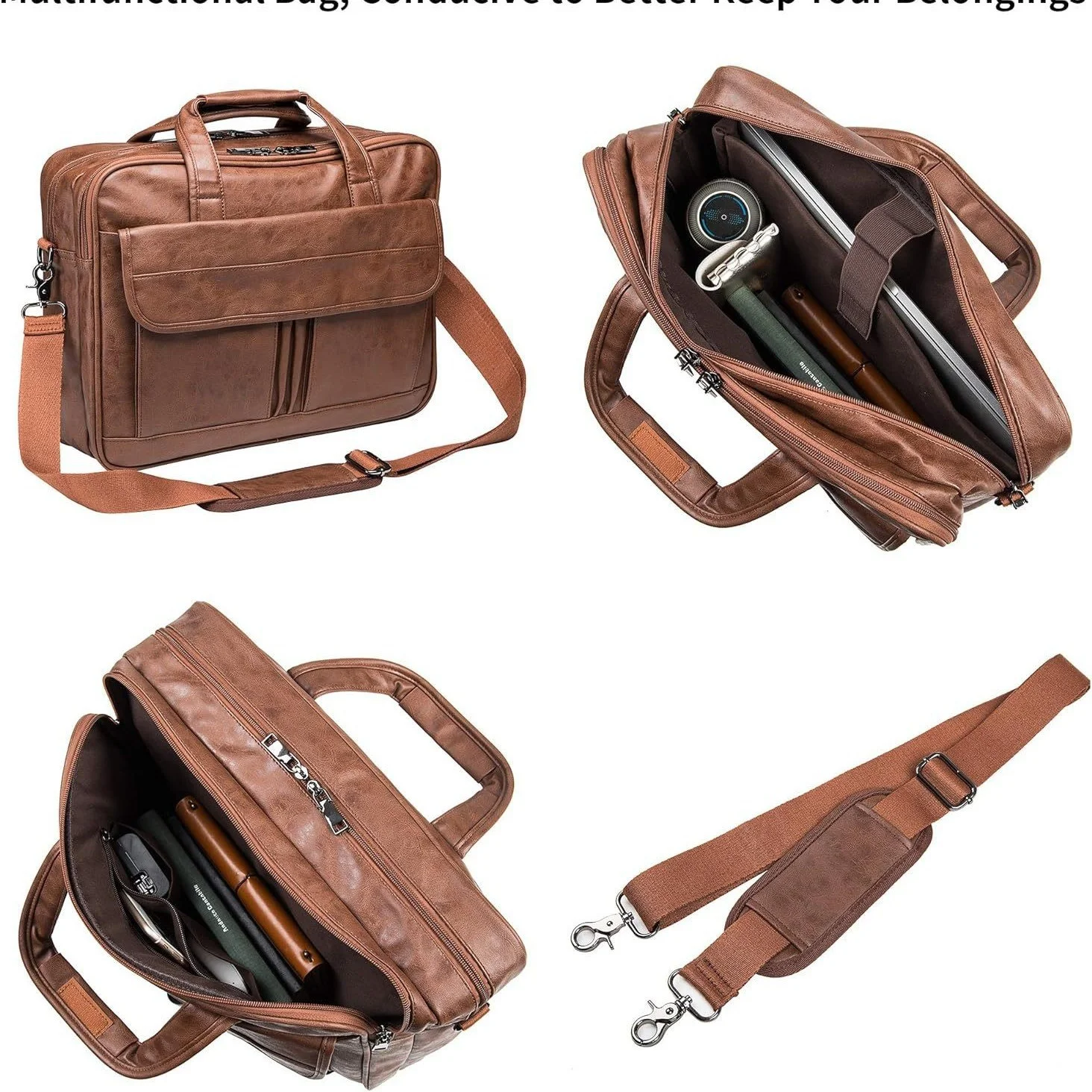 Title 5, Mens Leather Messenger Bag for Notebook. Styli...
