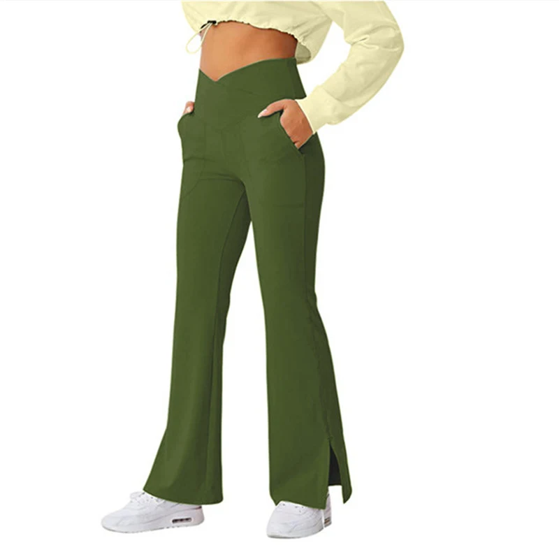 Women's High Waist Skinny Stretch Flare Pants – Fashionable and flattering, these pants offer comfort and style for a ve — photo 5