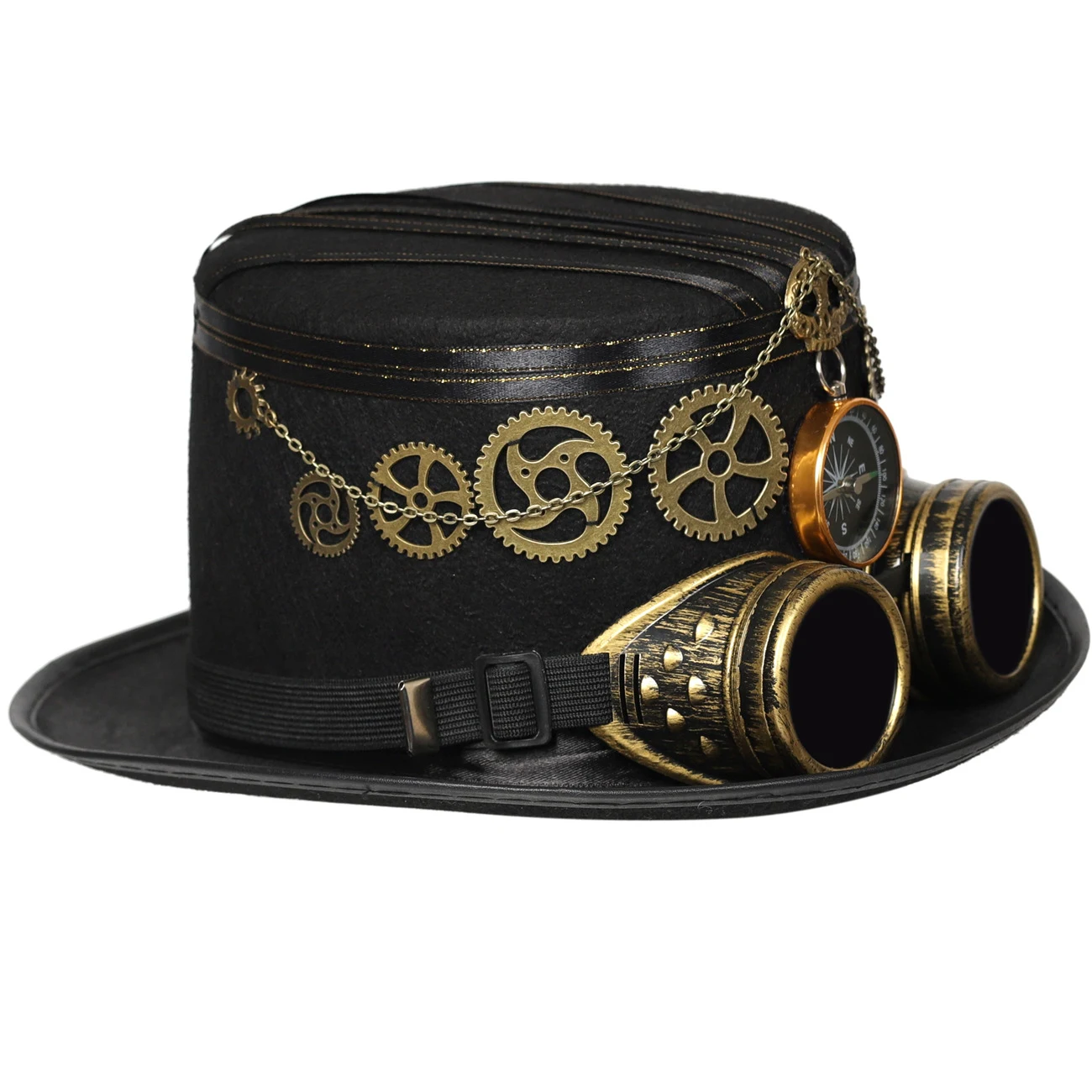 Title 4, Steampunk bril kompas piraat wind denim topper