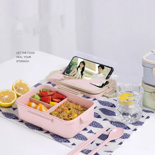 Title 6, Lunch Box With Spoon And Chopsticks Microwaveab...