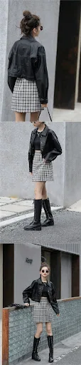 Title 1, Short Leather Jacket New Vintage Womens Fashio...