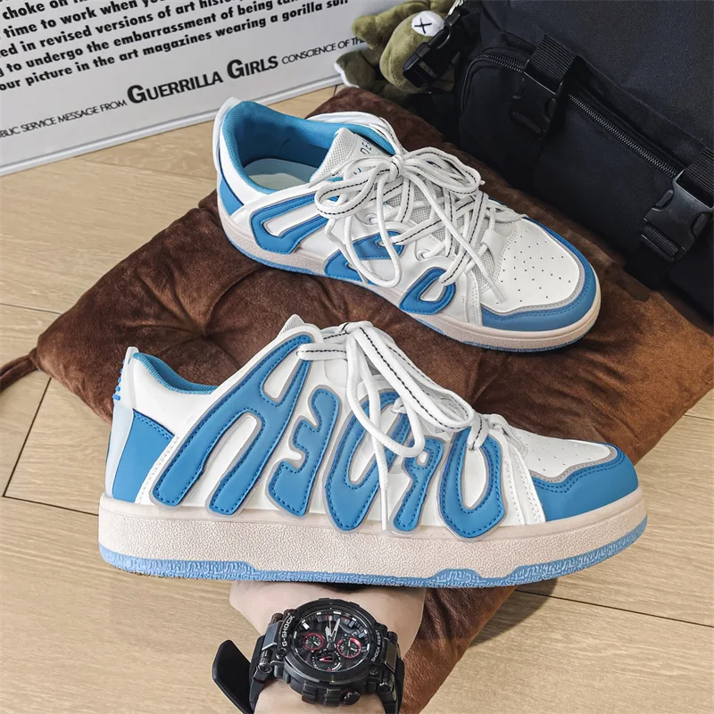 Tênis de skate de cano baixo com letras para homens e mulheres. Estilo de nicho, conforto e design para o skate e uso casual. — foto 19