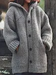 Women's mid-length hooded cardigan sweater jacket, a new versatile outerwear piece. Perfect for everyday wear, offering — photo 12