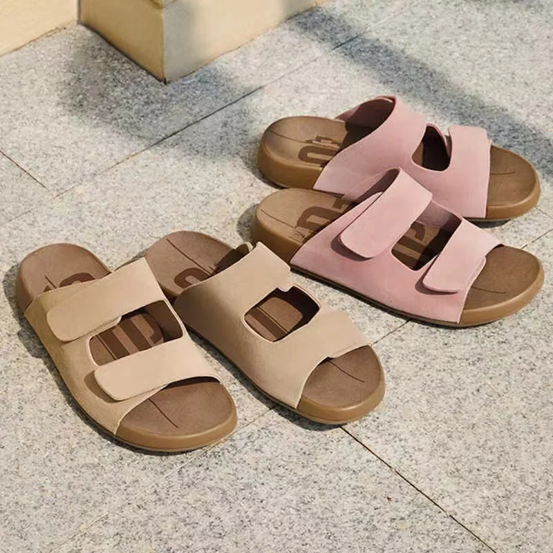 Dames Zomer Echt Lederen Outdoor Platte Slippers Comfortabele lederen slippers voor dames, perfect voor buitenactiviteiten in de zomer en ultiem draagcomfort. — foto 9