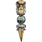 Pingente Vajra com contas giratórias de turquesa e mantra de seis caracteres. Paz e proteção espiritual. Presente ideal. — foto 3
