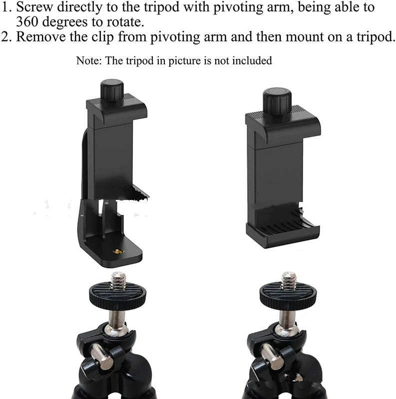 Title 2, Apple Compatible Mobile Phone Clip Tripod Pan T...