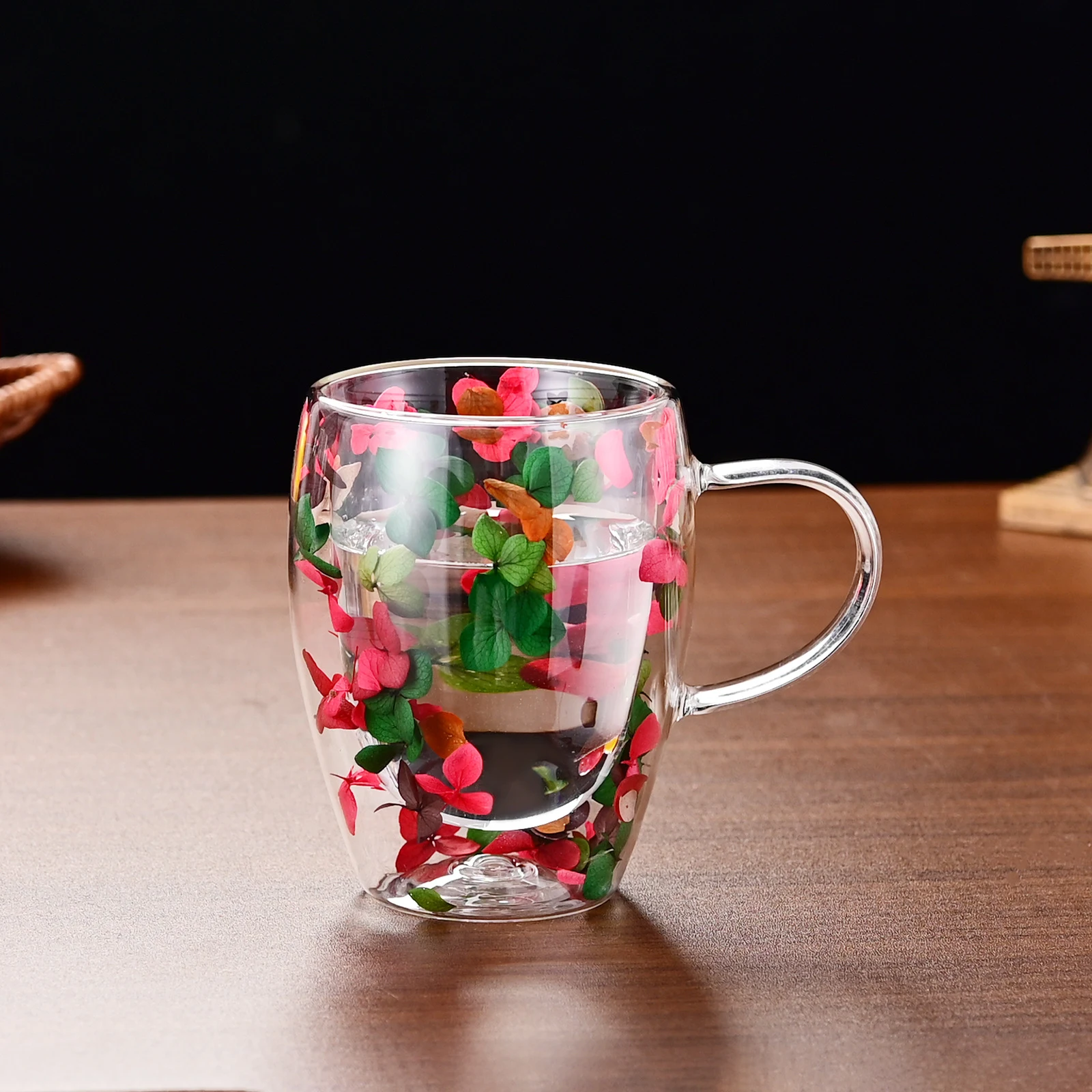 Title 6, Dried Flower Double-layer Quicksand Cup Creativ...