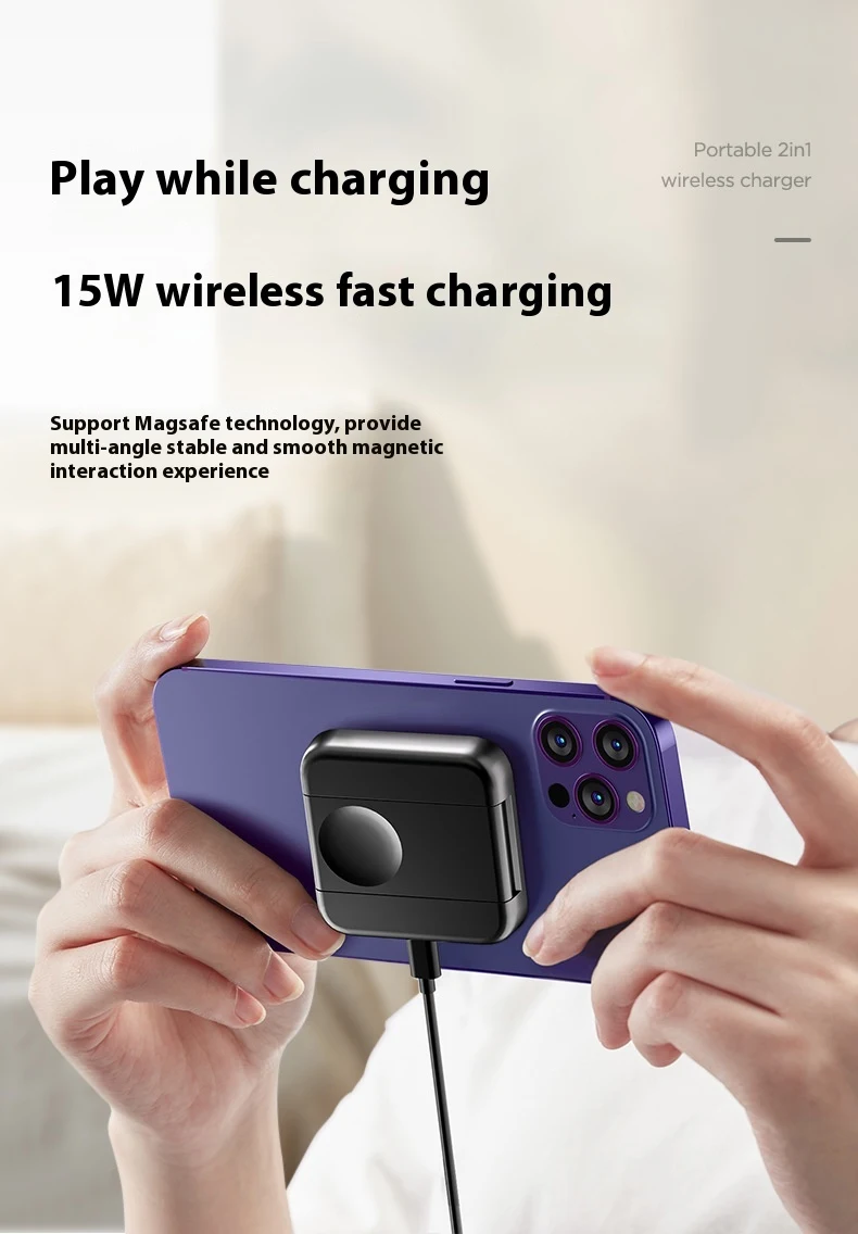 Title 7, Three-in-One Wireless Charger for Watch, Earpho...