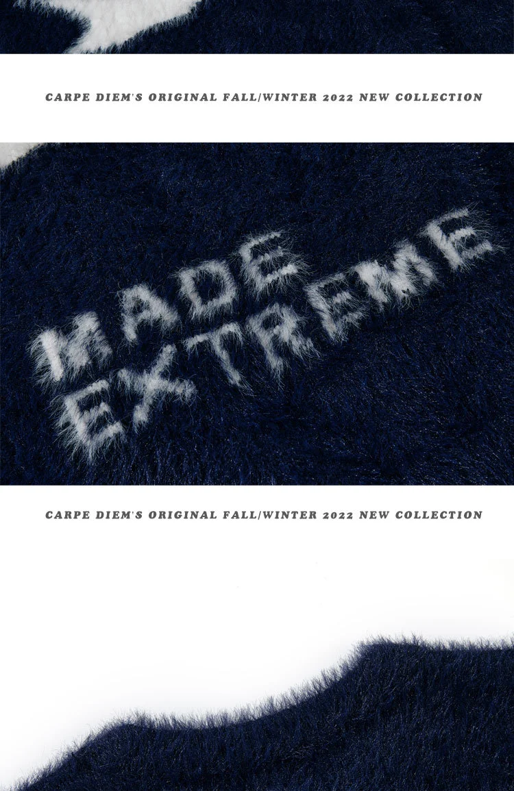 Title 4, Suéter de mohair jacquard com alfabeto retro am...