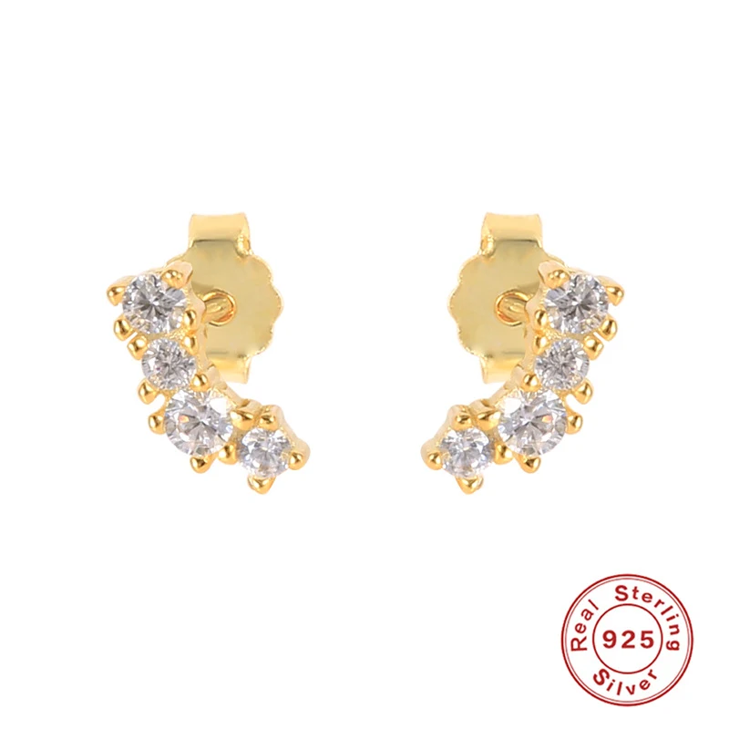Brincos INS criativos e estilosos em prata 925. Design moderno e versátil para combinar com tudo. Acessório perfeito para o seu look. — foto 6