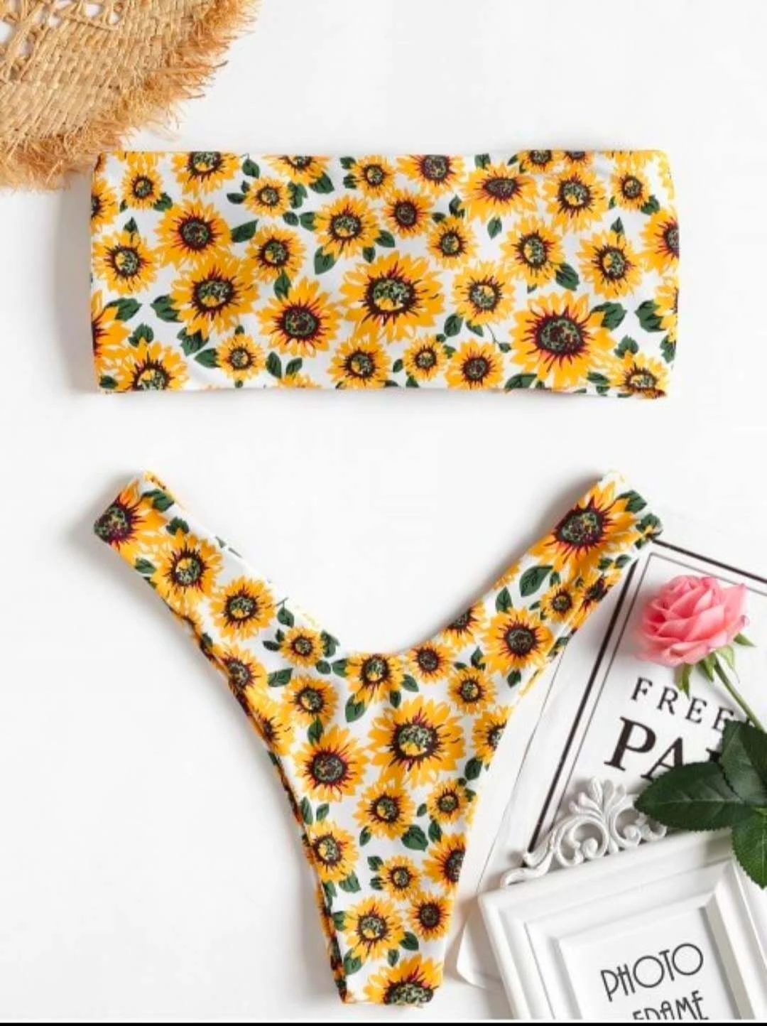 Title 6, Printed Cactus Multicolor Sexy Tube Top Split S...
