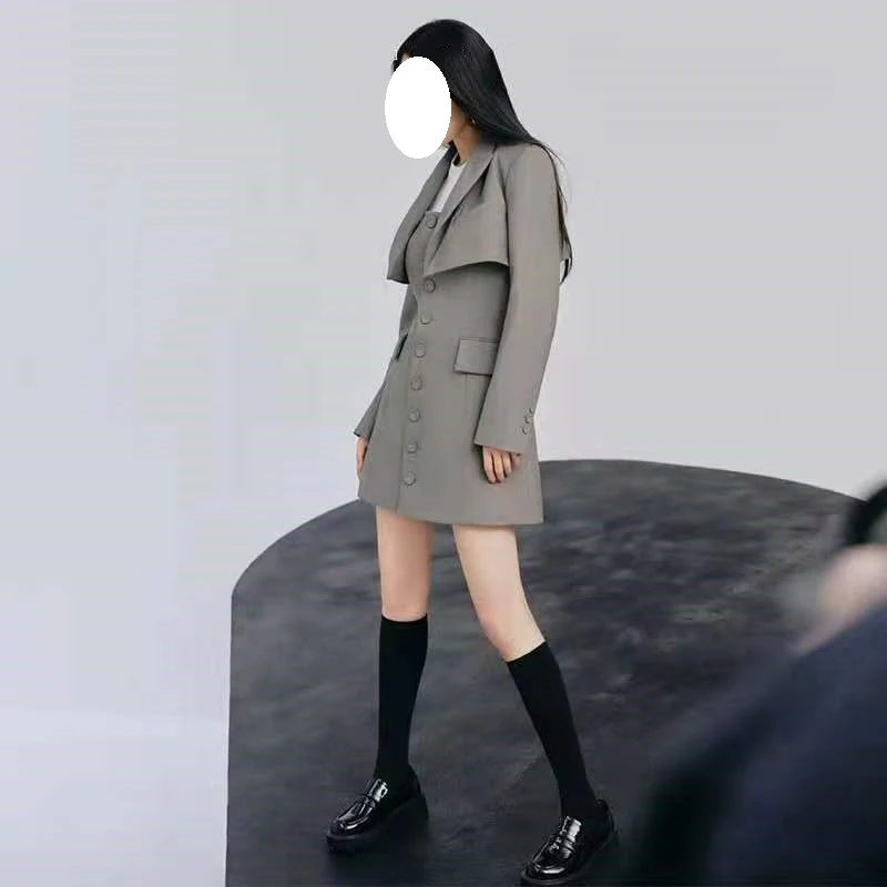 Autumn And Winter High-end Retro Blazer Strap Dress. Embrace timeless elegance with this sophisticated dress, perfect fo — photo 11