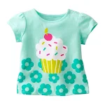Camiseta Infantil Simples Menina Manga Curta Roupa de Bebê Conforto e Leve para o Verão Ideal para Brincar Livre e Explorar o Mundo — foto 6