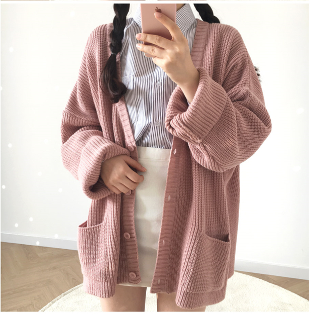 Title 4, Damen Strick-Cardigan mit Taschen, lockerer Pas...