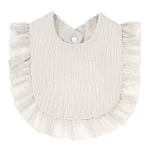 Babador de gaze de algodão com babados e renda, bolso para saliva, macio e absorvente, perfeito para bebês e crianças. — foto 14