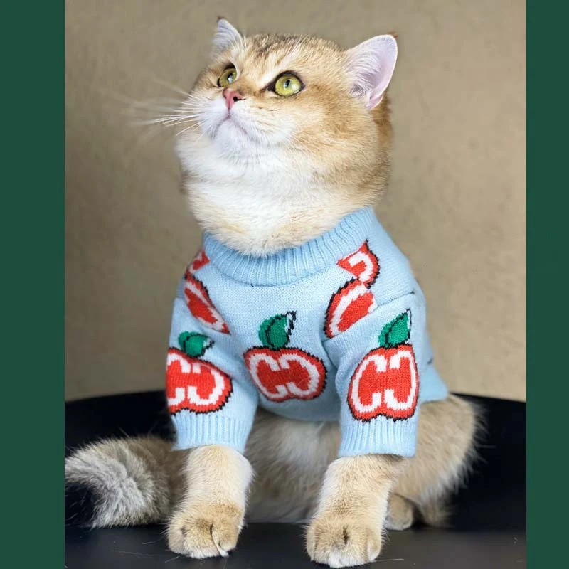 Title 3, Dog Clothes Autumn And Winter Thick Knit Sweate...