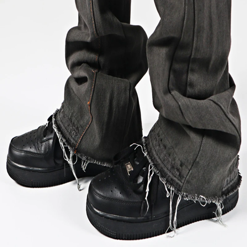 Loose Stitching Retro Trendy Casual Flare Jeans — photo 3