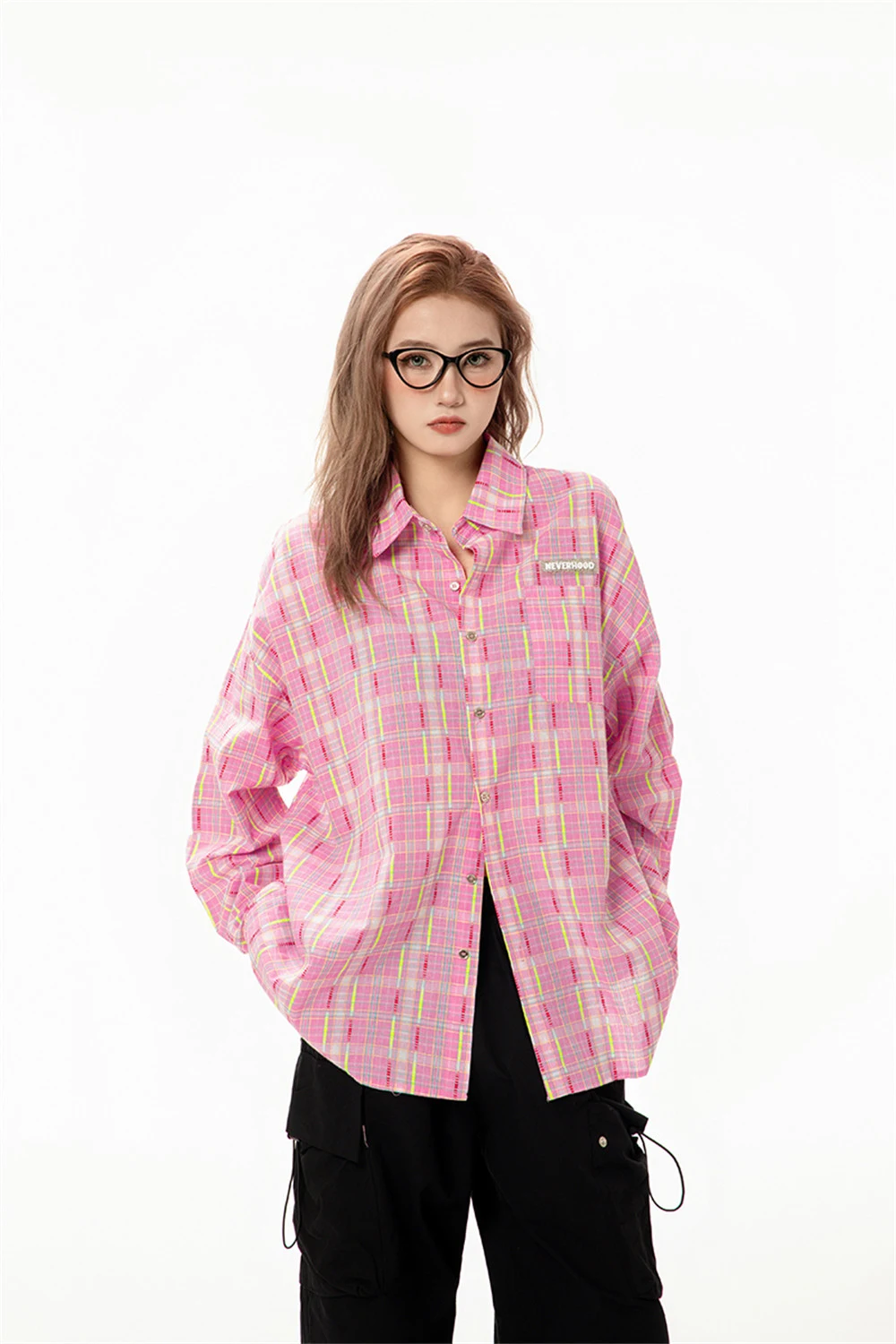 Title 7, Camisa xadrez masculina manga longa outono esti...