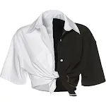 Short shirt with contrasting polos — a fresh and versatile style for a modern and bold look, perfect for any casual occa — photo 7