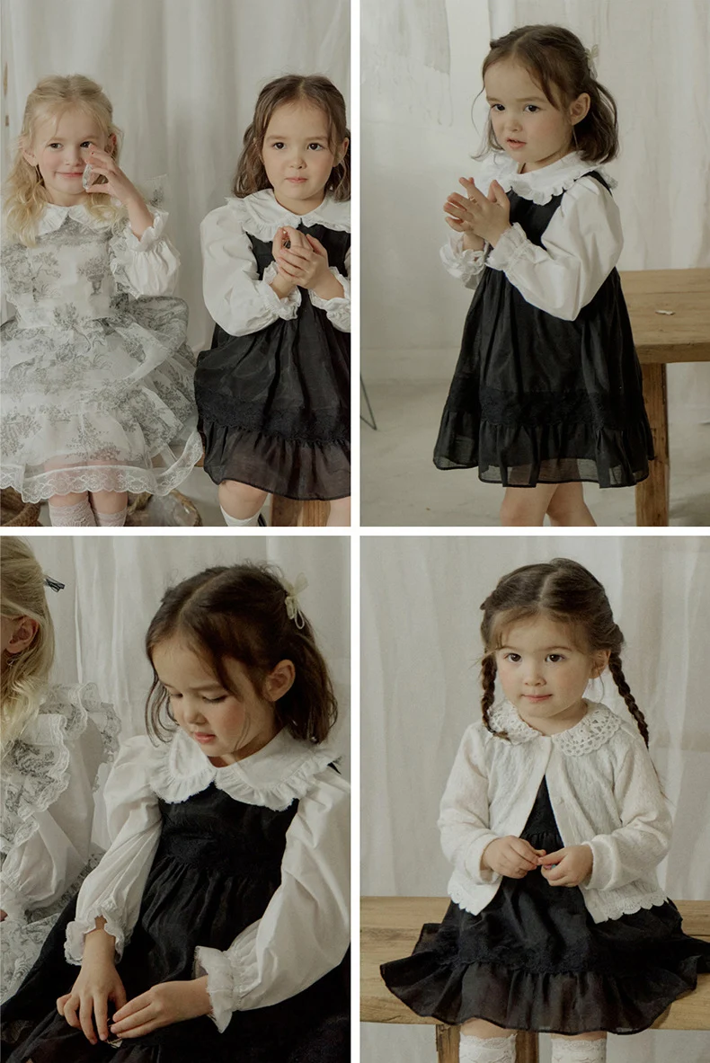 Vestido Sundress infantil de princesa com renda francesa e algodão. Camisa elegante para meninas. Ideal para festas e ocasiões especiais. — foto 22
