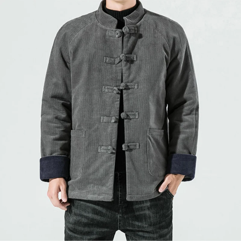Title 6, Mens Simple Corduroy Thick Warm Cotton Coat, a...