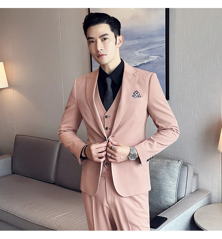 Title 12, Mens Business Formal Striped Three-piece Suit ...