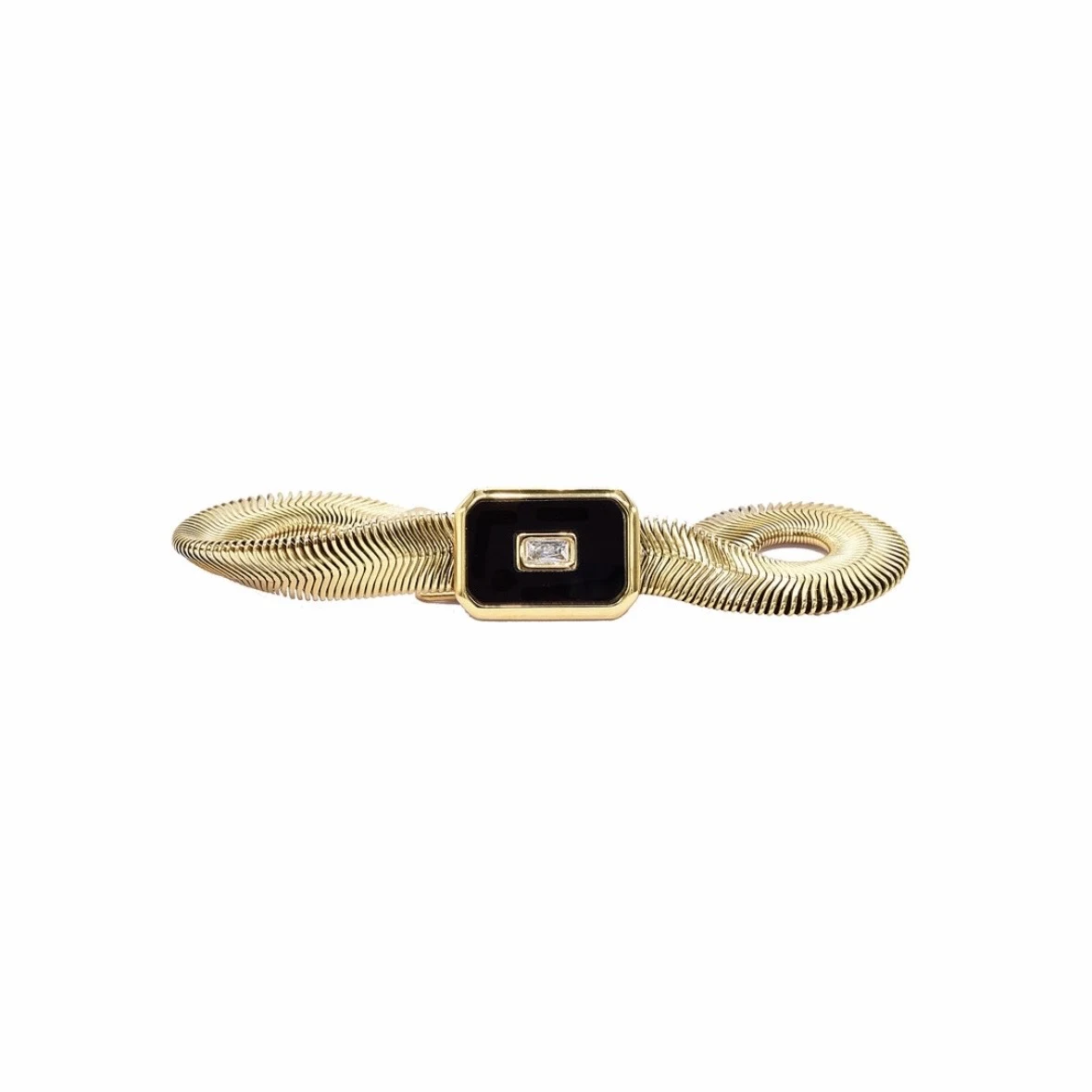 Pulseira quadrada minimalista retro com espelho Shell, ideal para um visual elegante e sofisticado. Design único e atemporal. — foto 1