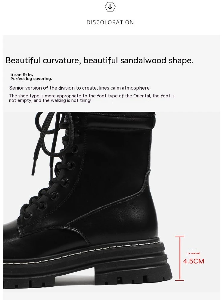 Women's New British Style Boots, Fleece-lined, Thickened, Plus Size. Warm, comfortable winter boots for a stylish, cozy — photo 9