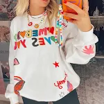 Suéter suelto estampado Jersey Moda Casual Top de manga larga — foto 4
