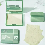 Folhas Absorventes de Óleo Facial com Espelho e Esponja, Chá Verde, Linho e Camurça para Absorção de Óleo — foto 4